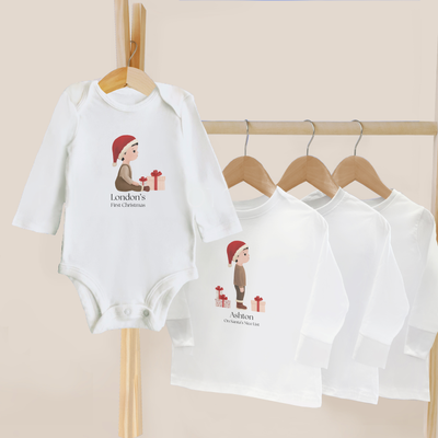 First Christmas Personalized Baby Bodysuit