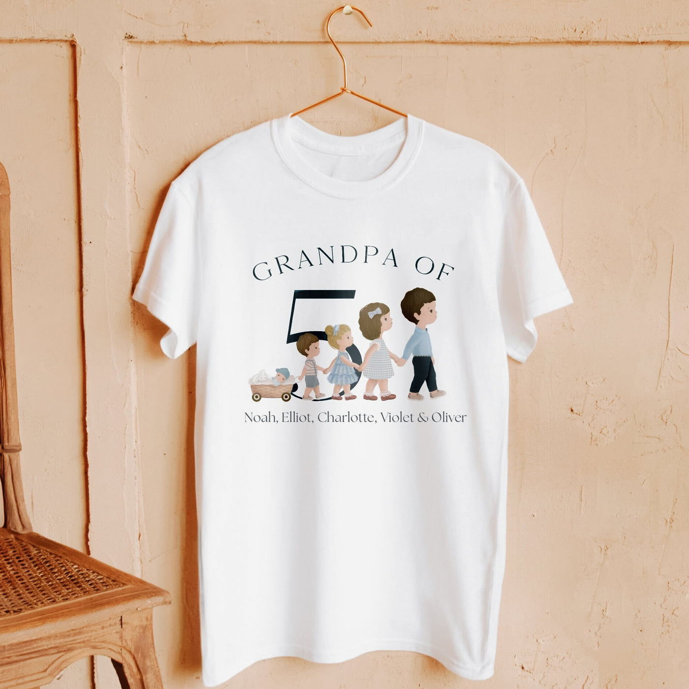 Personalized Short Sleeved T-Shirt for Grandpa