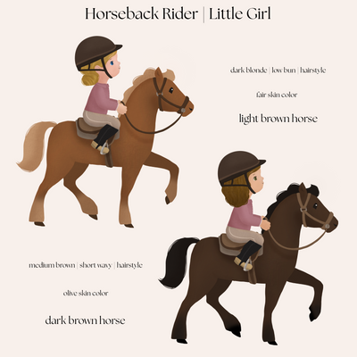 Little Horse Back Rider Girl Personalized Backpack