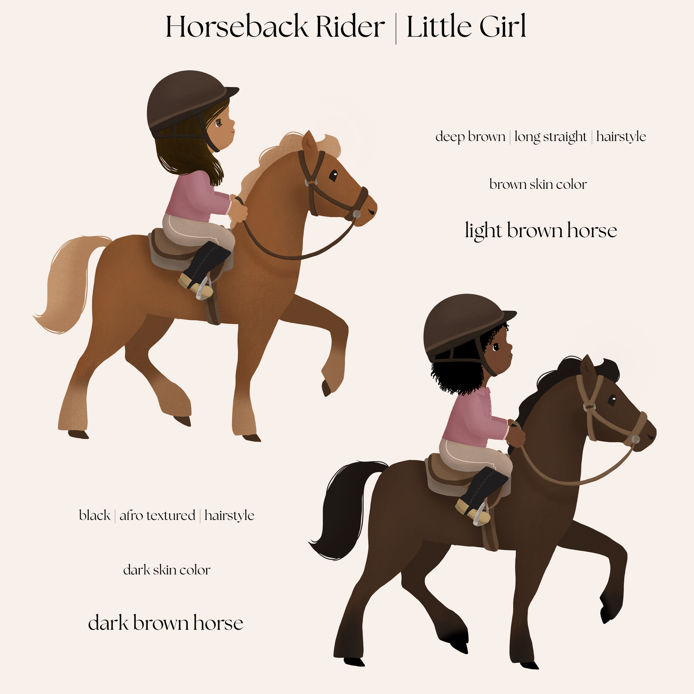 Little Horse Back Rider Girl Personalized Backpack