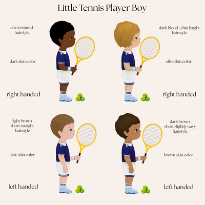 Little Tennis Player Boy Personalized T-shirt