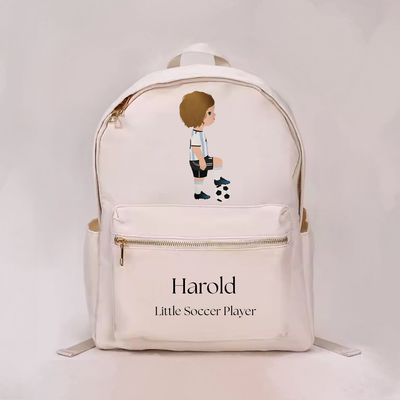 Little Soccer Player Boy Personalized Backpack