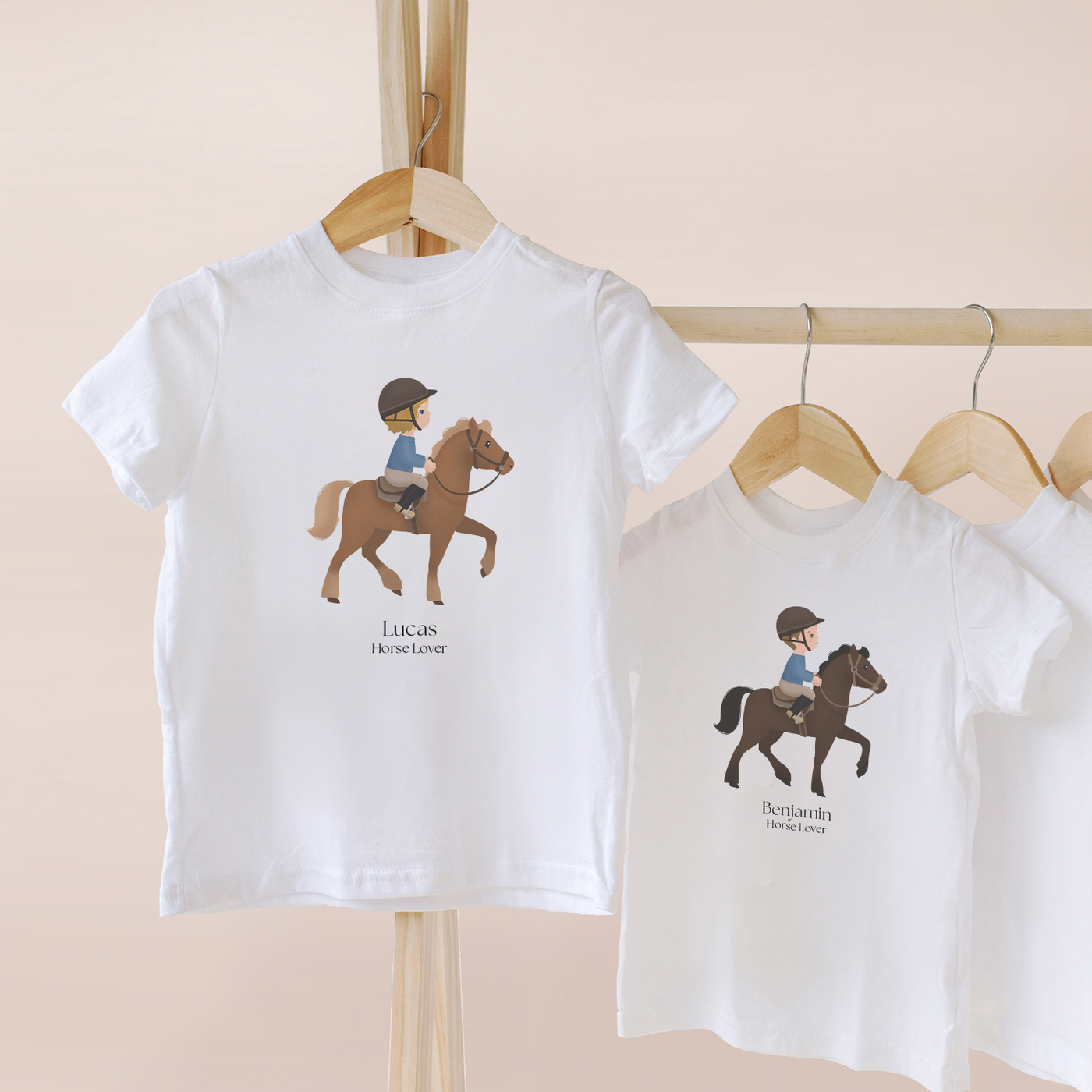 Little Horse Back Rider Boy Personalized T-shirt