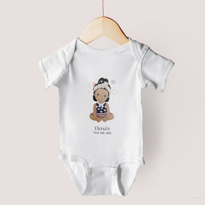 My First July 4th Bodysuit | Bodysuit with a Custom Illustration of Your Kid