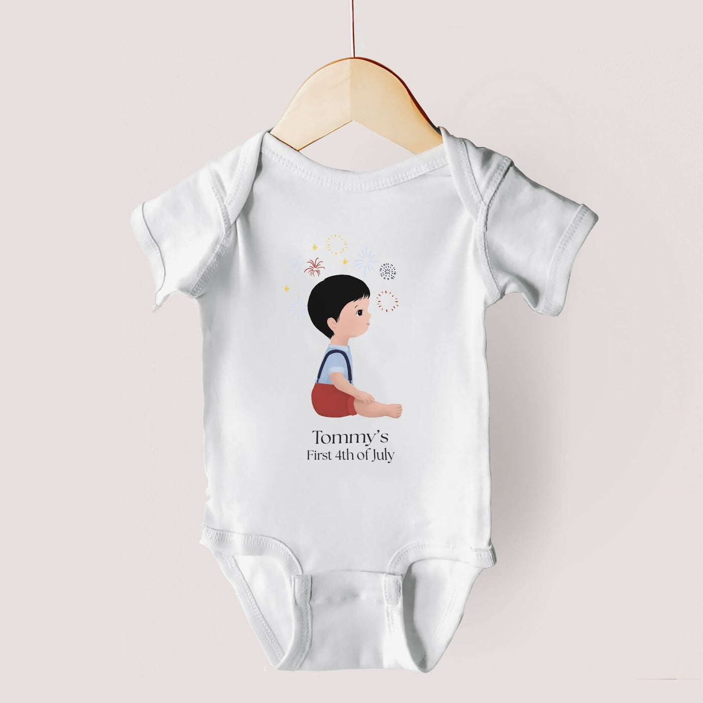 My First July 4th Bodysuit | Bodysuit with a Custom Illustration of Your Kid