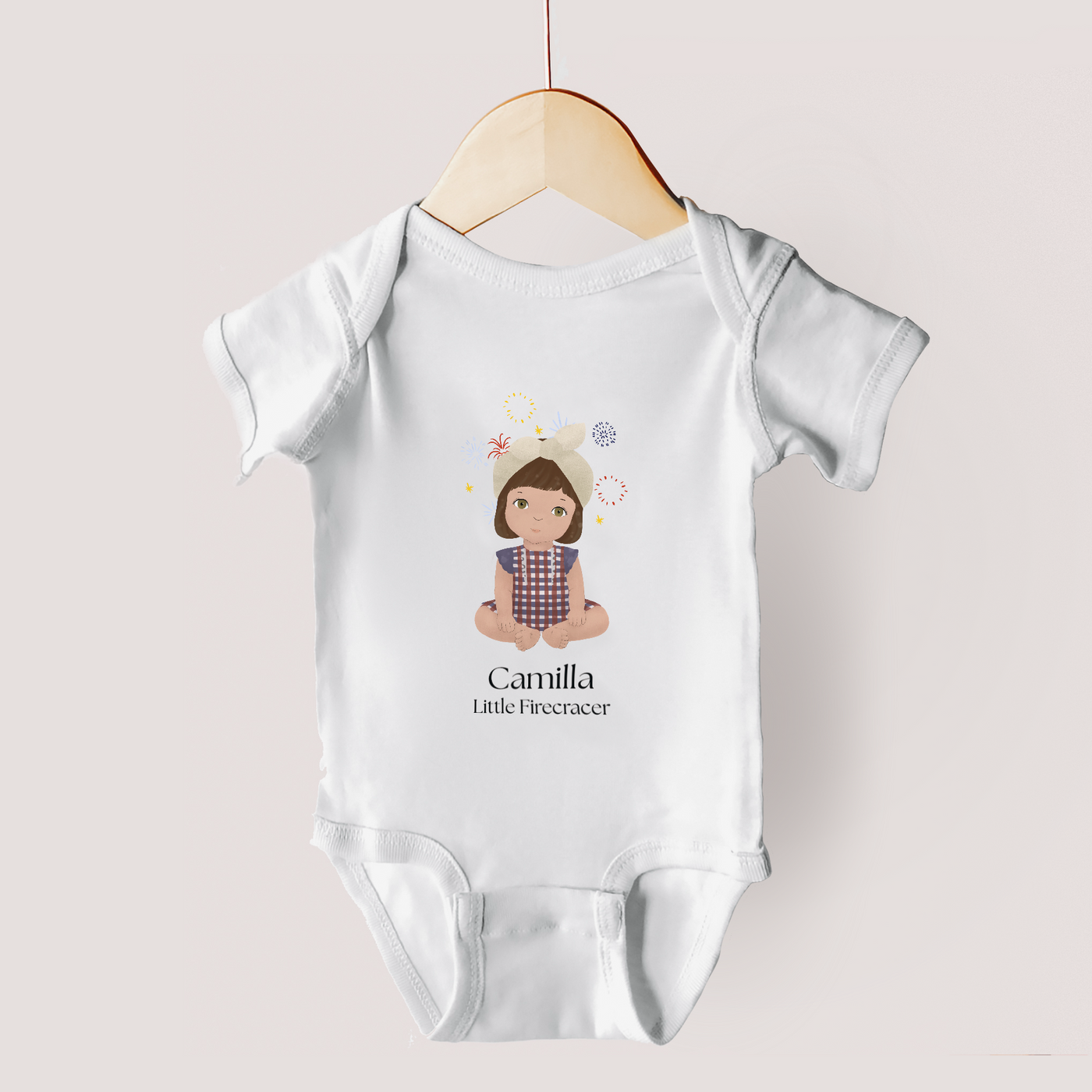 My First July 4th Bodysuit | Bodysuit with a Custom Illustration of Your Kid