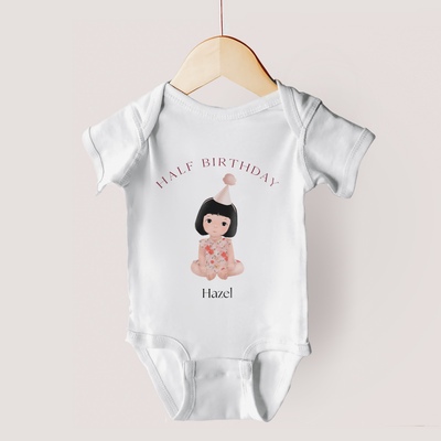 Personalized Baby Birthday Bodysuit | Custom Milestone Baby Bodysuits | Half Birthday, 1st Birthday, 2nd Birthday