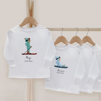 Personalized Snow Bunny Shirt A Child's Custom Illustration