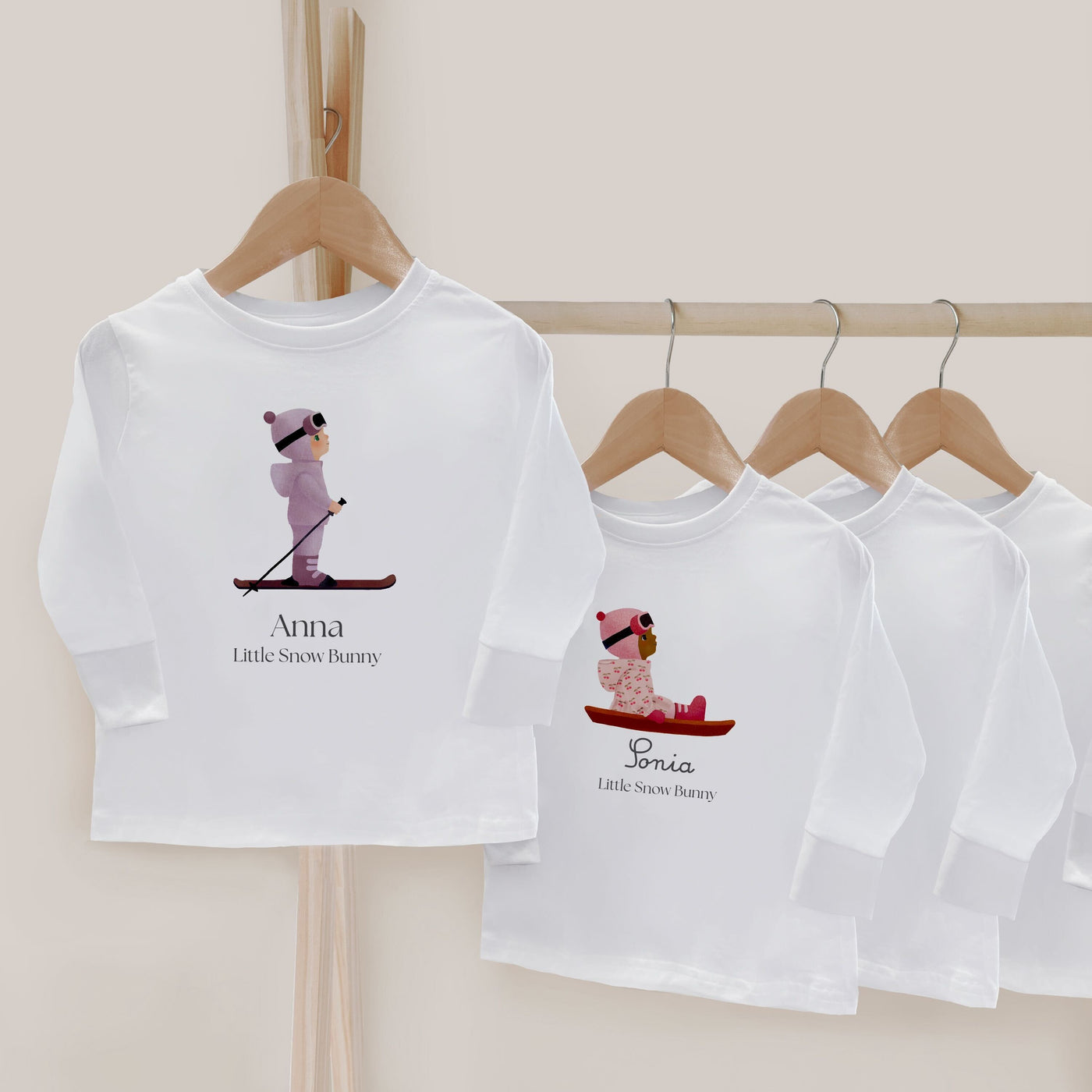 Personalized Snow Bunny Shirt A Child's Custom Illustration