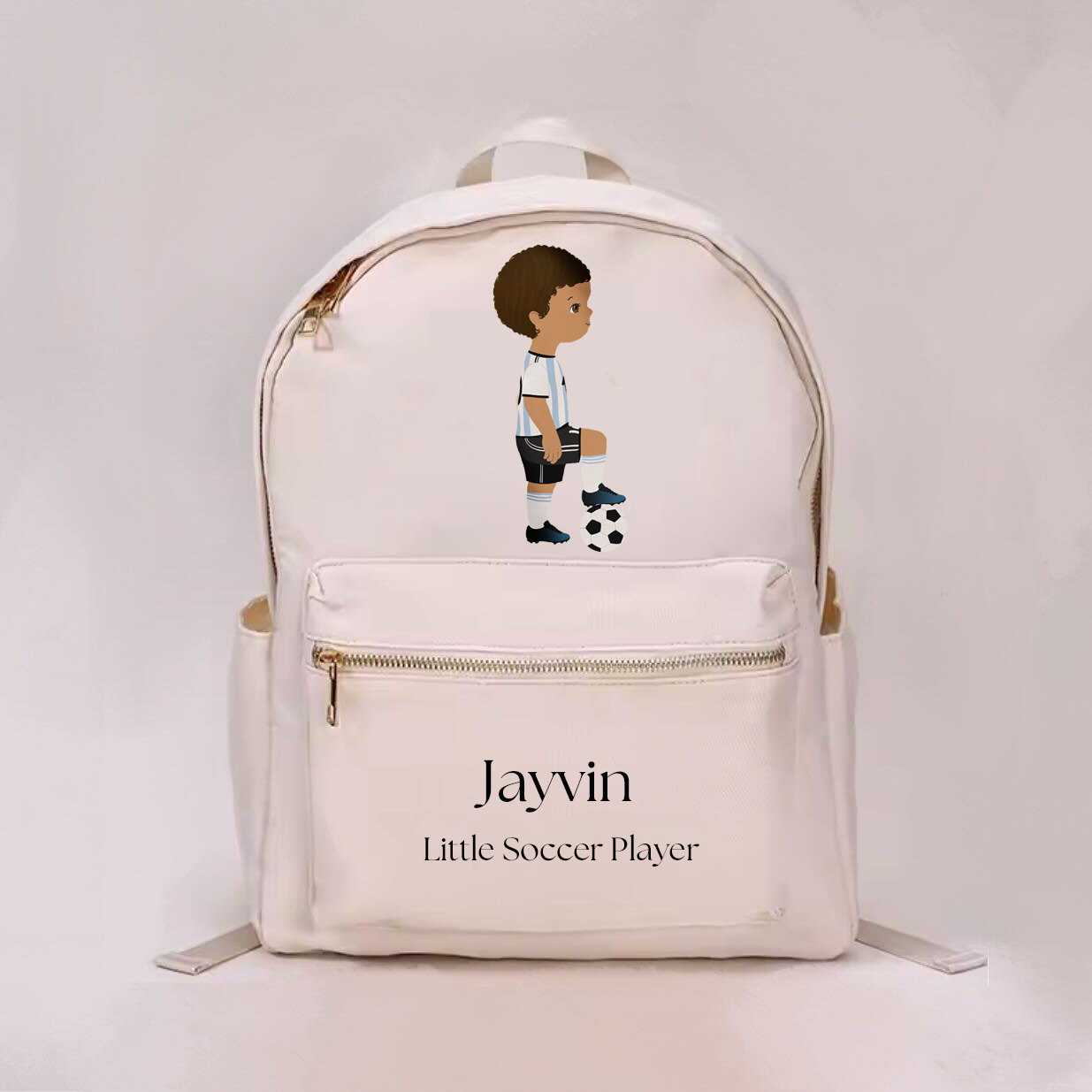 Little Soccer Player Boy Personalized Backpack