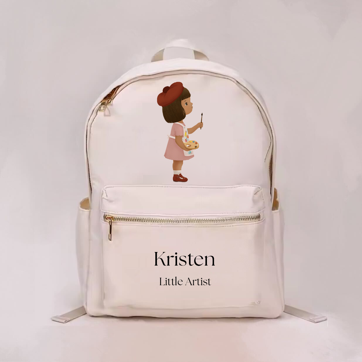 Little Artist Girl Personalized Backpack