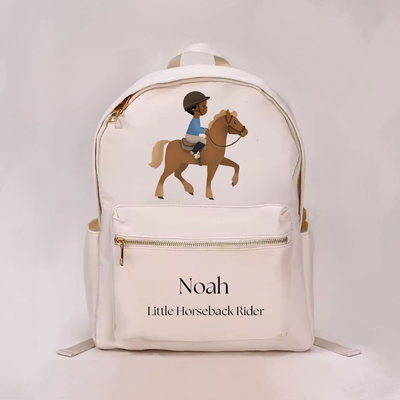 Little Horseback Rider Boy Personalized Backpack