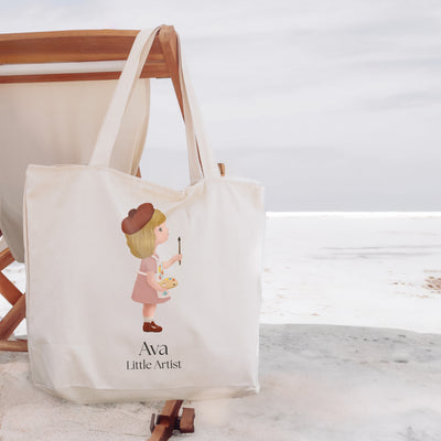 Little Artist Girl Personalized Tote