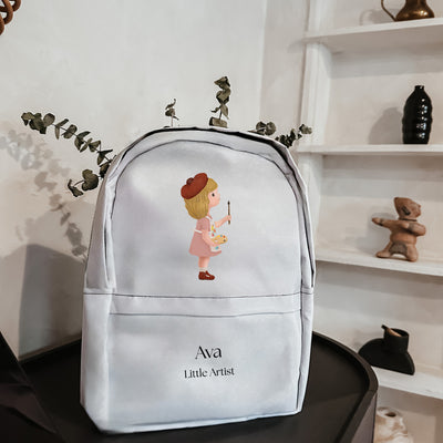 Little Artist Girl Personalized Backpack