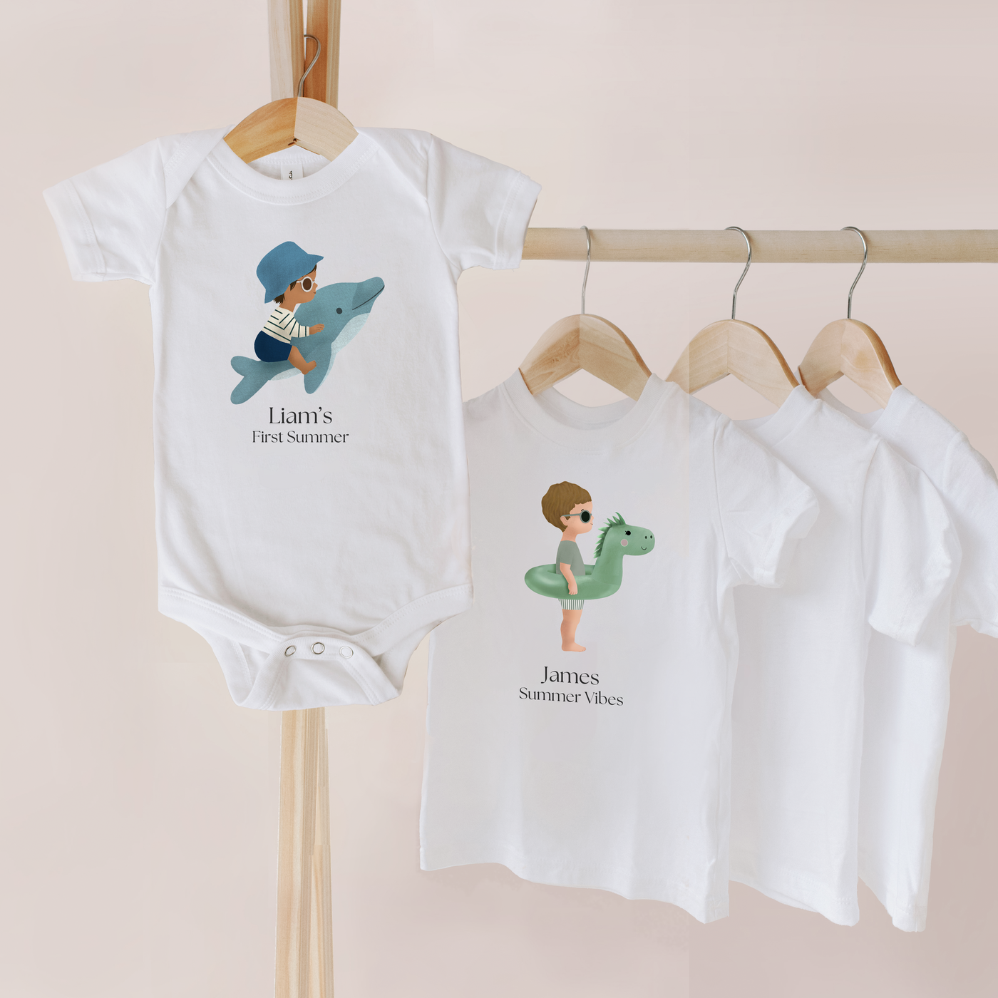 Personalized Summer Bodysuit with you Child's Custom Illustration | Baby's first Summer