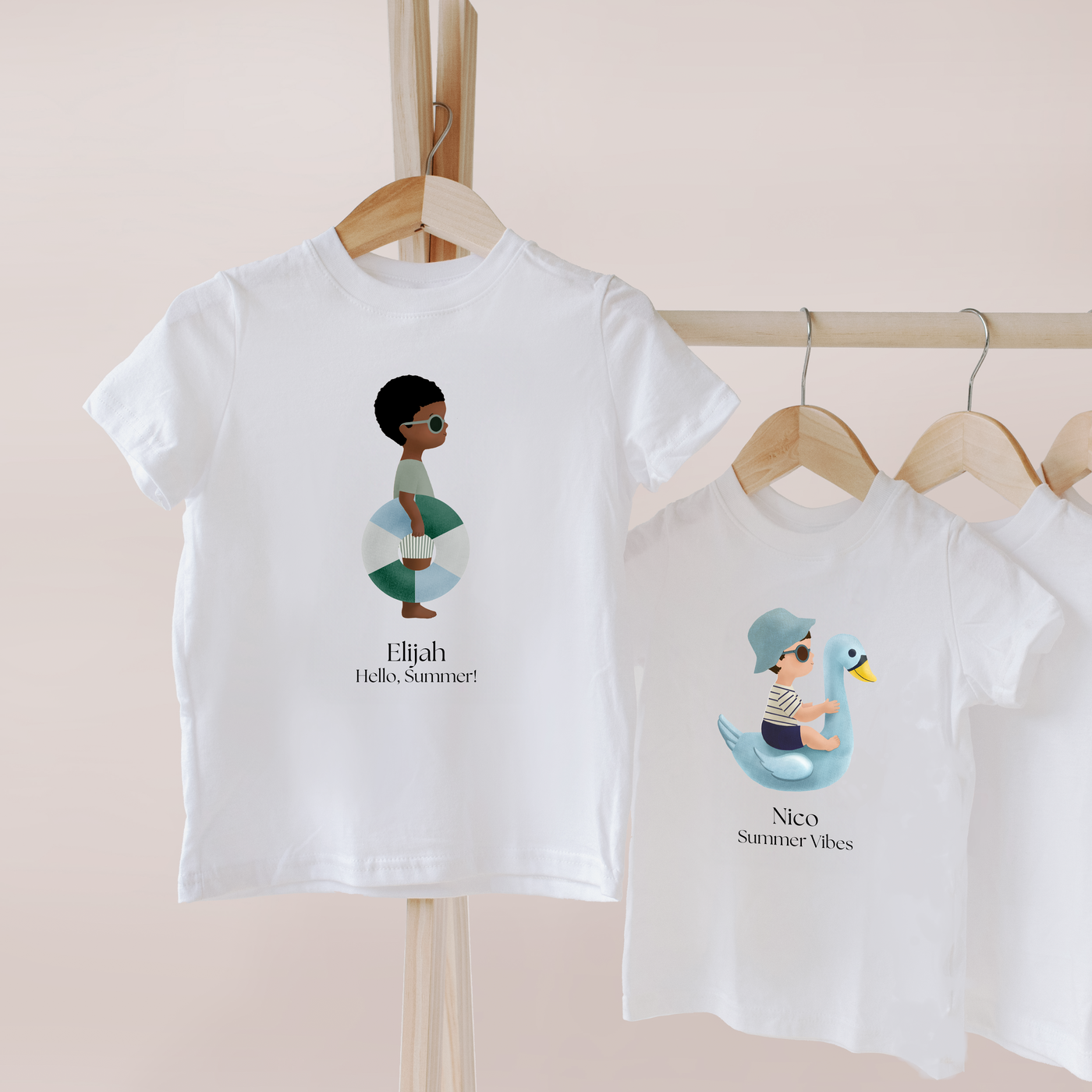 Personalized Summer T-shirt with you Child's Custom Illustration