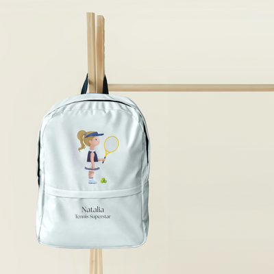 Little Tennis Player Girl Personalized Backpack