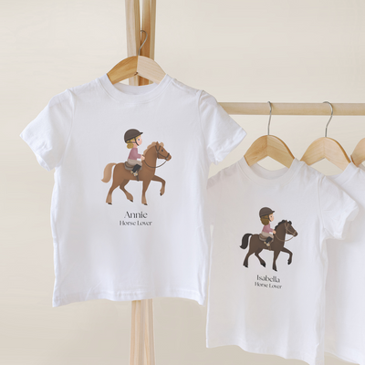 Little Horse Back Rider Girl Personalized T-shirt