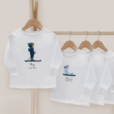 Personalized Snow Bunny Shirts with a Custom Illustration of Your Child