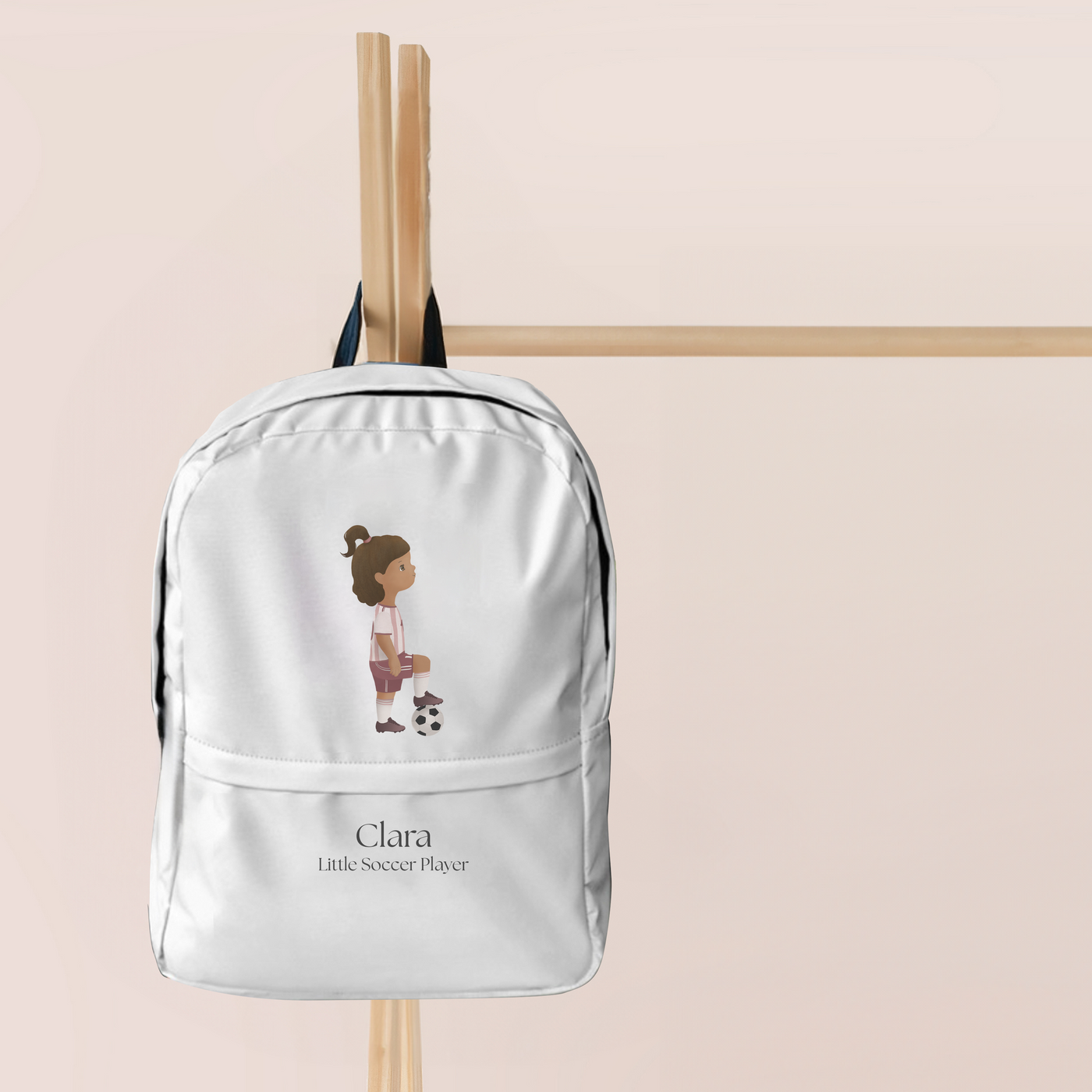 Little Soccer Player Girl Personalized Backpack