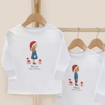 Personalized Christmas T-Shirt With a Custom Child Illustration