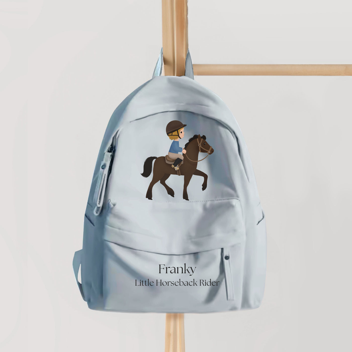 Little Horseback Rider Boy Personalized Backpack