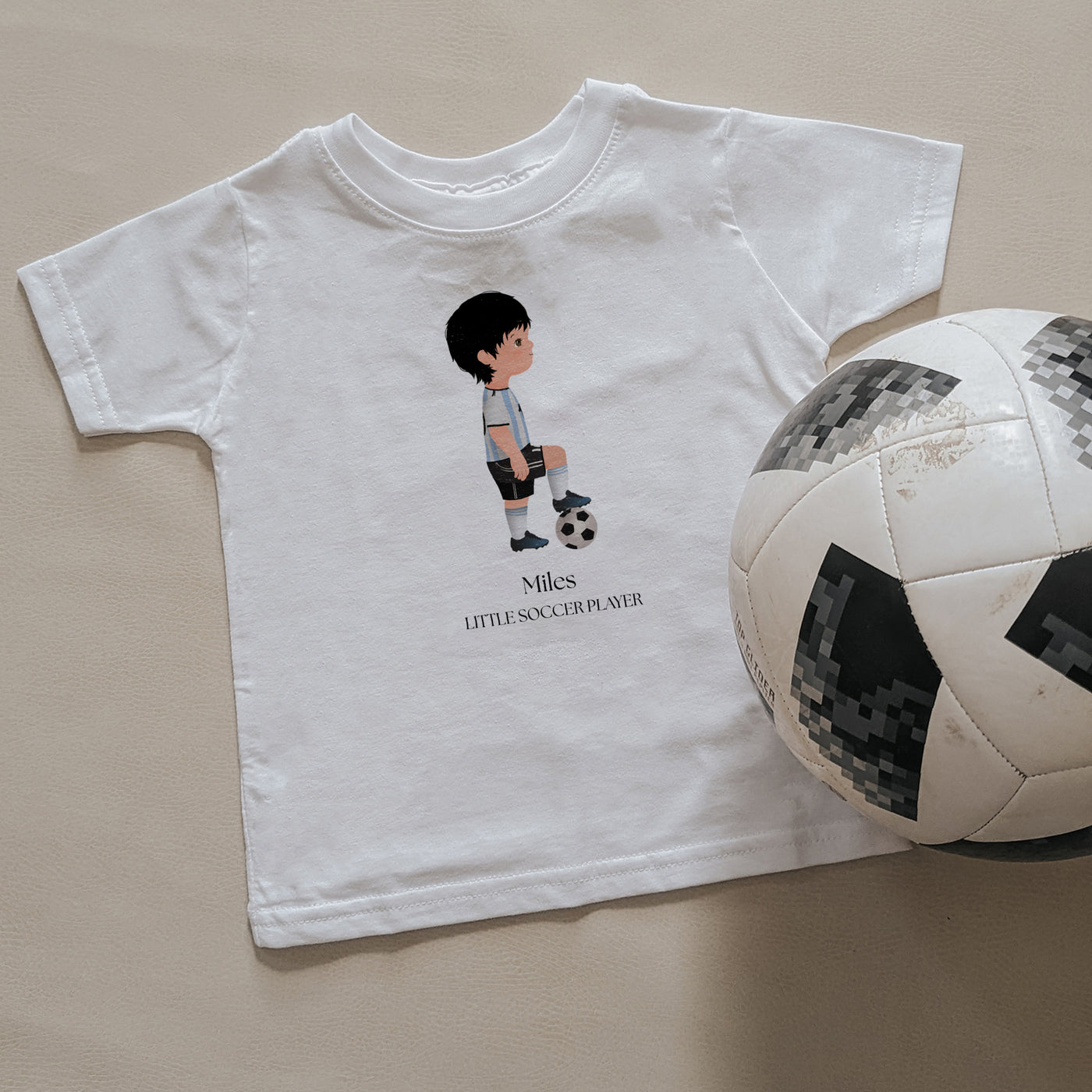 Little Soccer Player Boy Personalized T-shirt