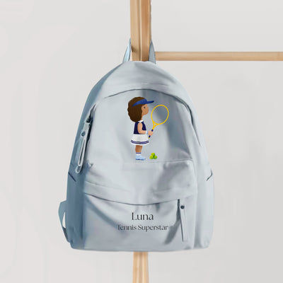 Little Tennis Player Girl Personalized Backpack