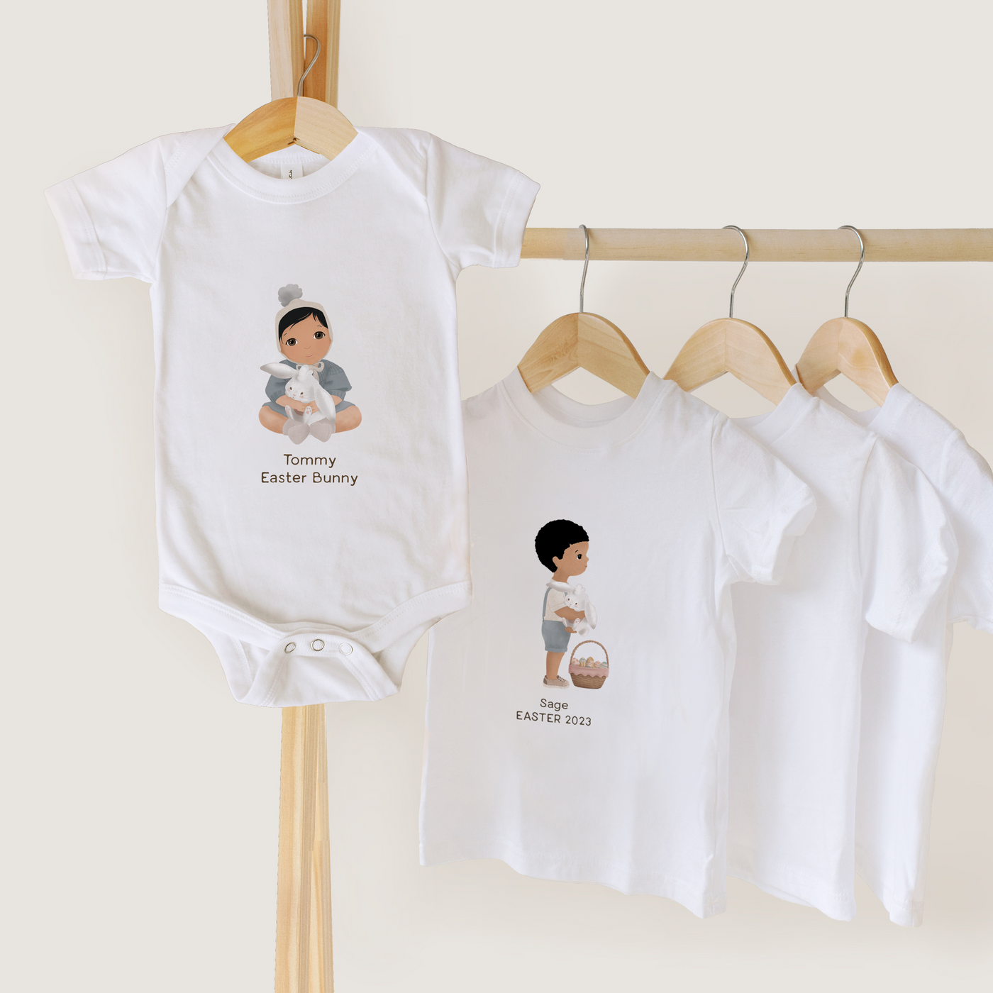 First Easter Bodysuit | Personalized Bodysuit with a Custom Illustration of Your Baby
