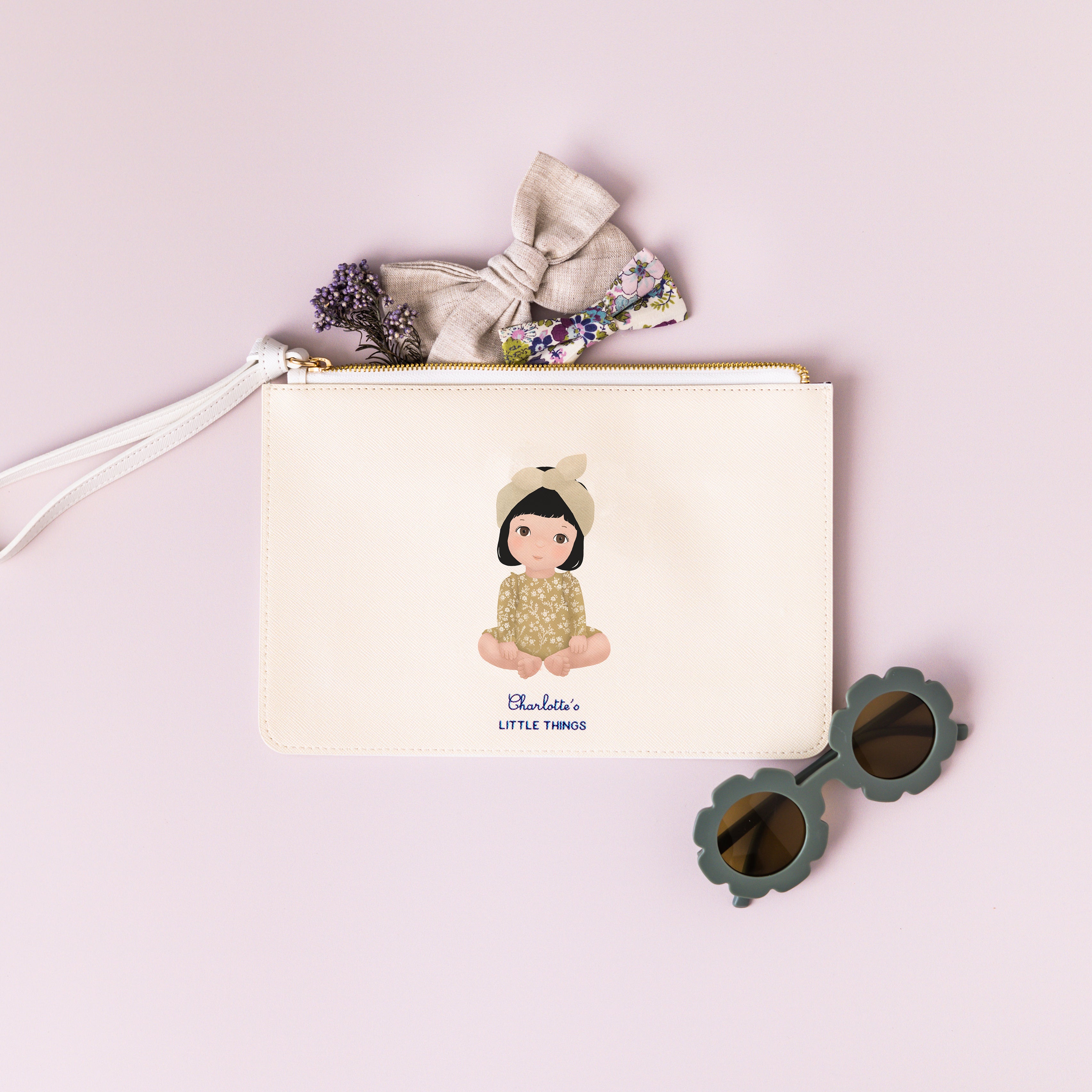 Personalized Illustration Vegan Leather Clutches