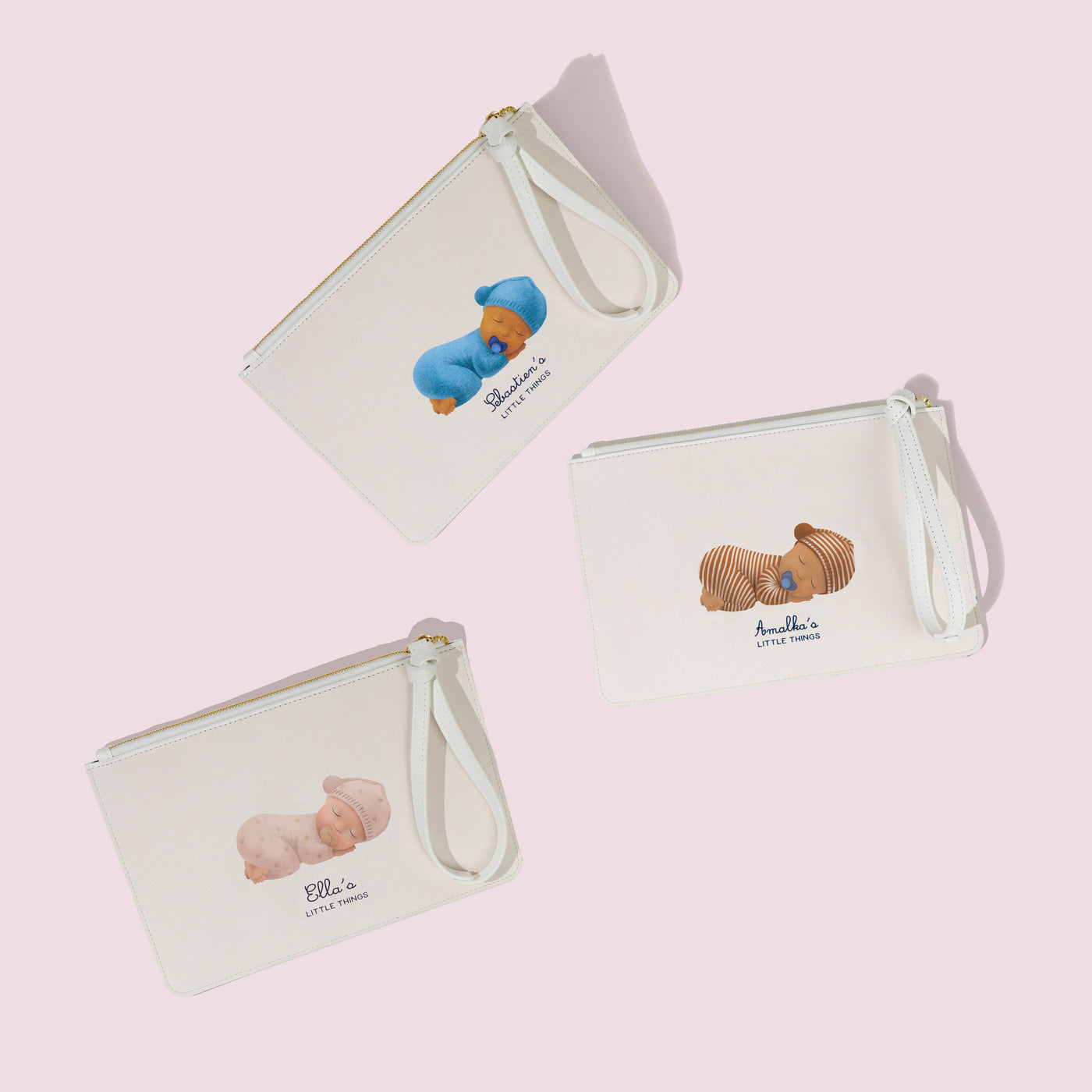 Personalized Illustration Vegan Leather Clutches