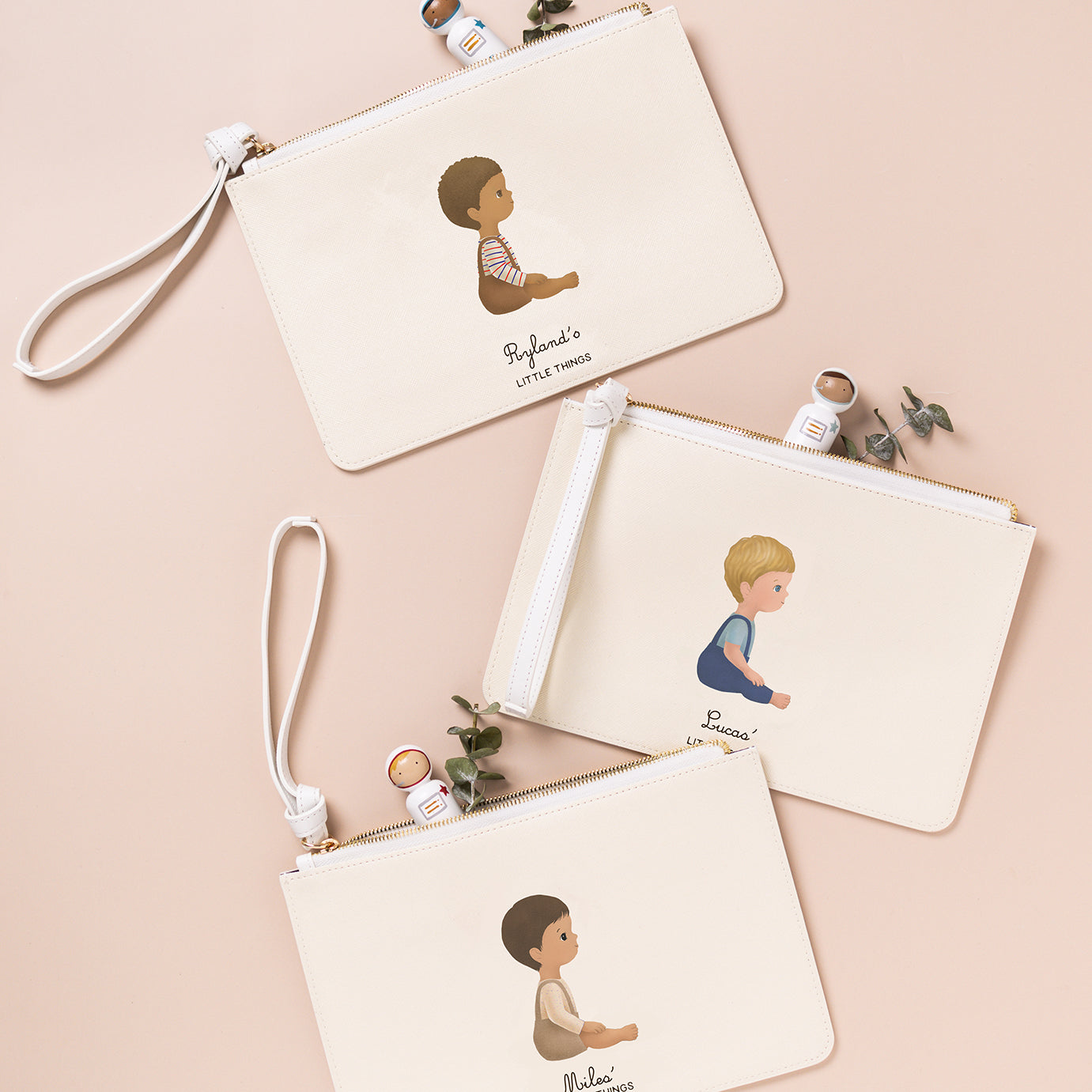 Personalized Illustration Vegan Leather Clutches