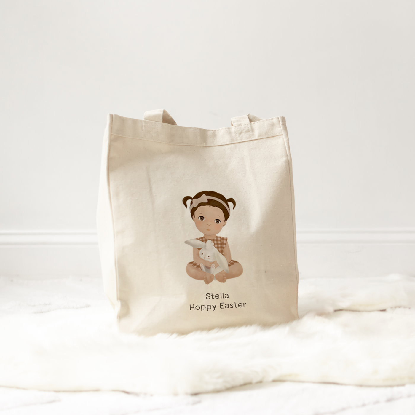 Personalized Easter Tote with a Custom Illustration of Your Child