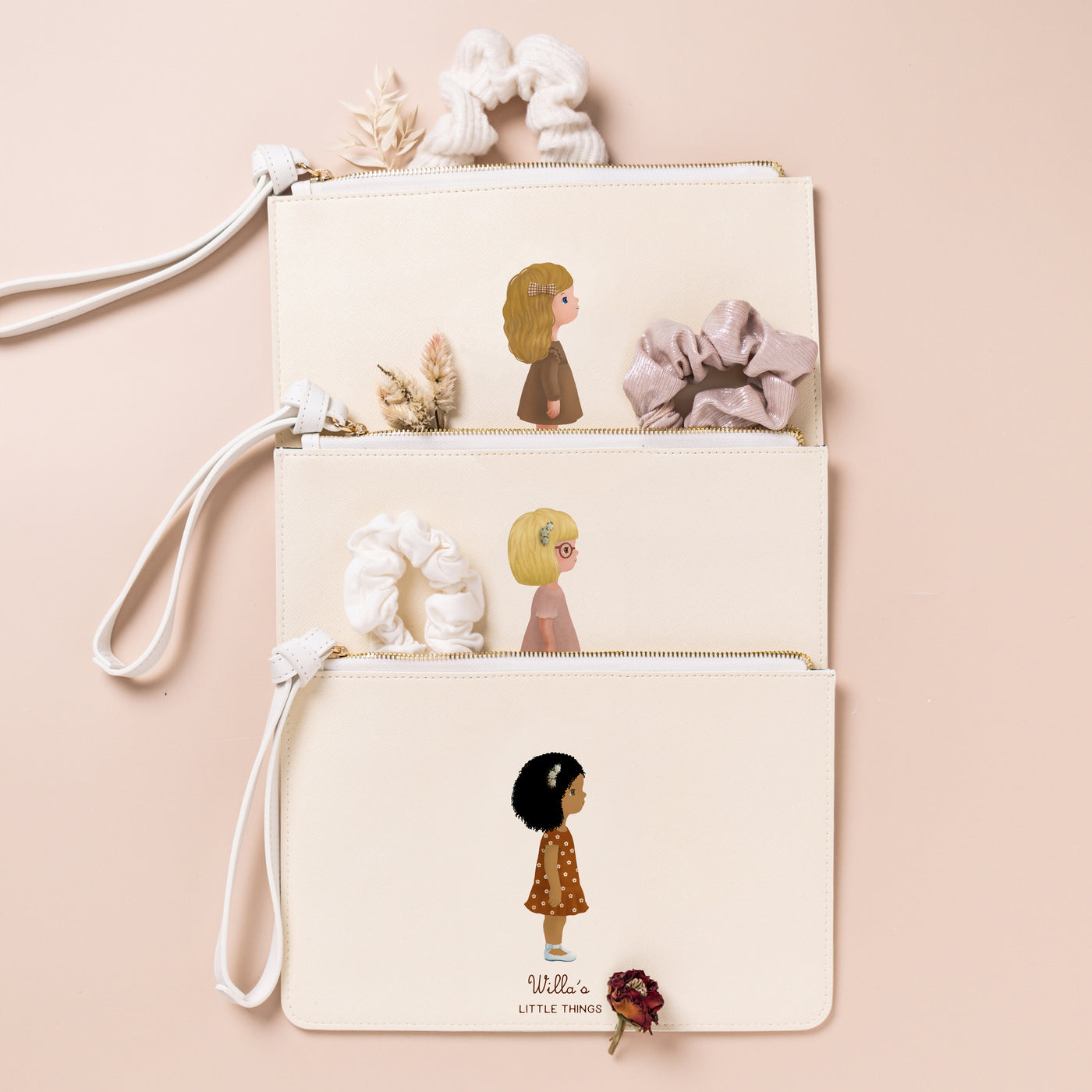 Personalized Illustration Vegan Leather Clutches